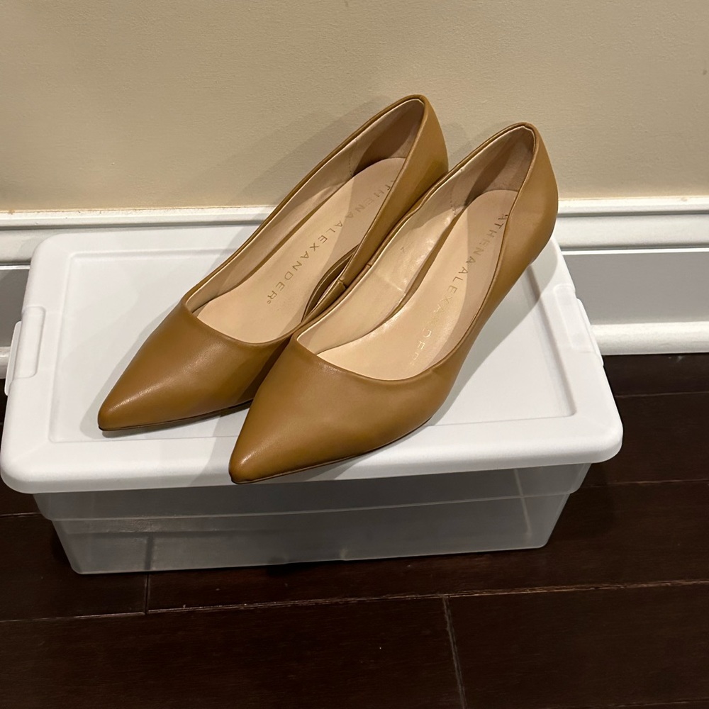 Athena Alexander Camel Pointed Kitten Heels